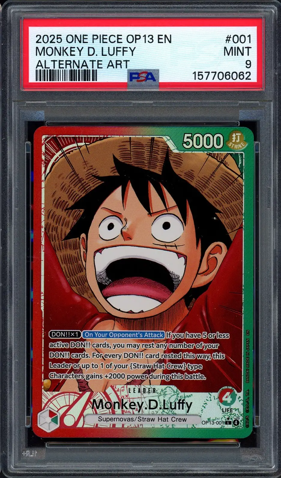 PSA 9 Monkey D.Luffy