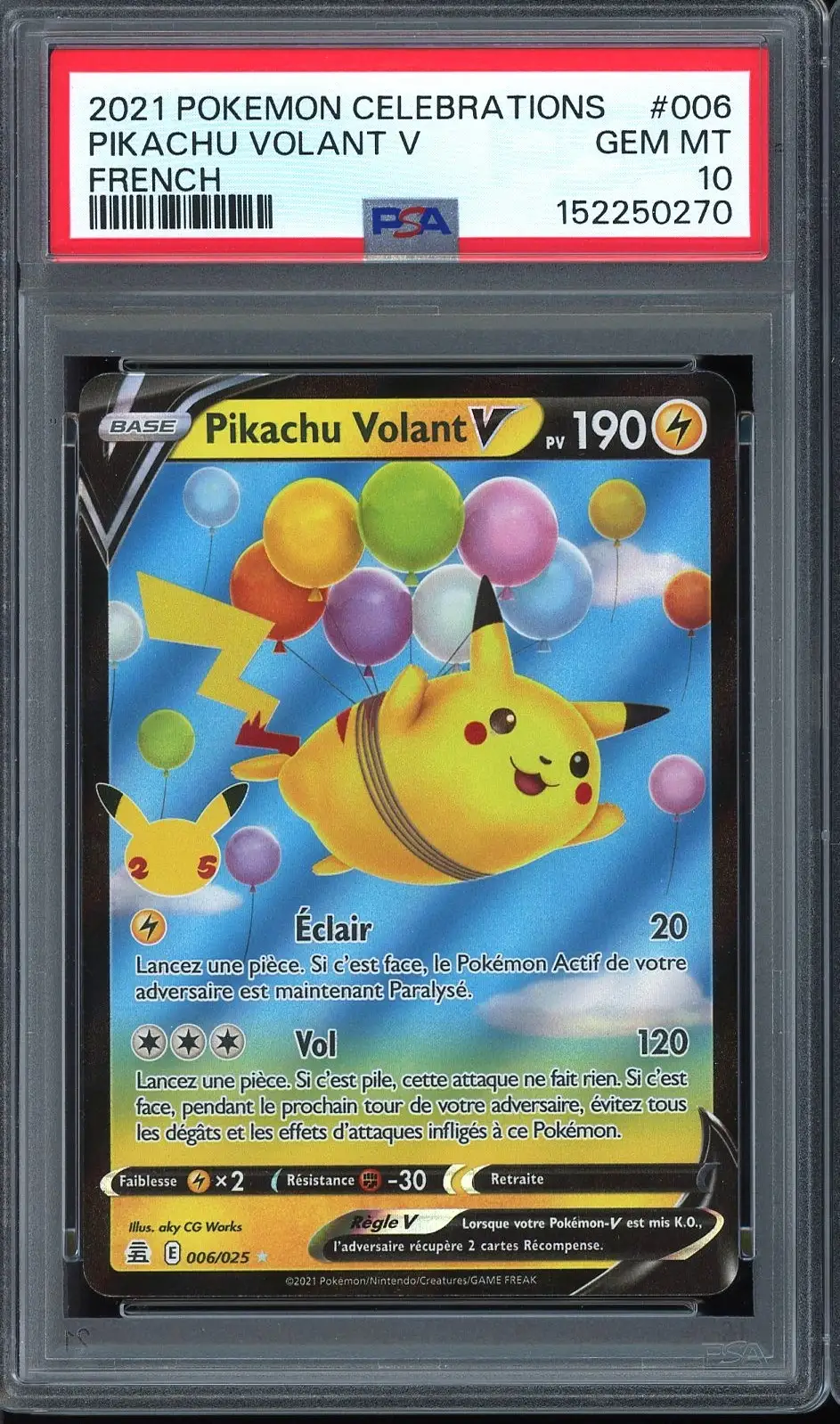 PSA 10 Pikachu Volant V
