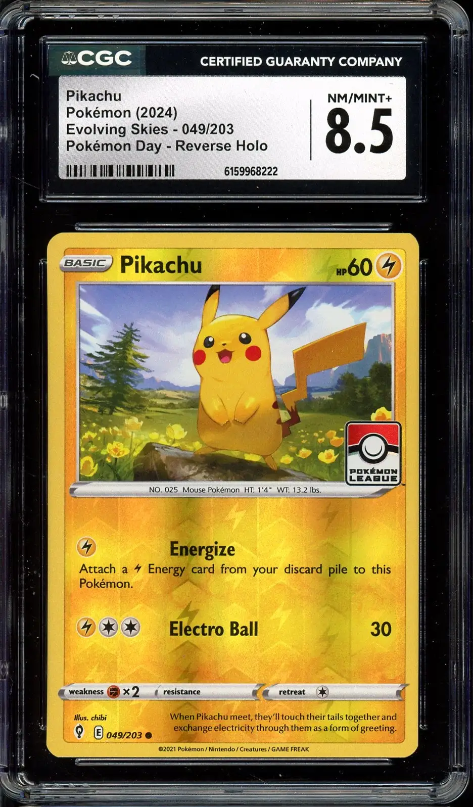 CGC 8.5 Pikachu Reverse Stamp