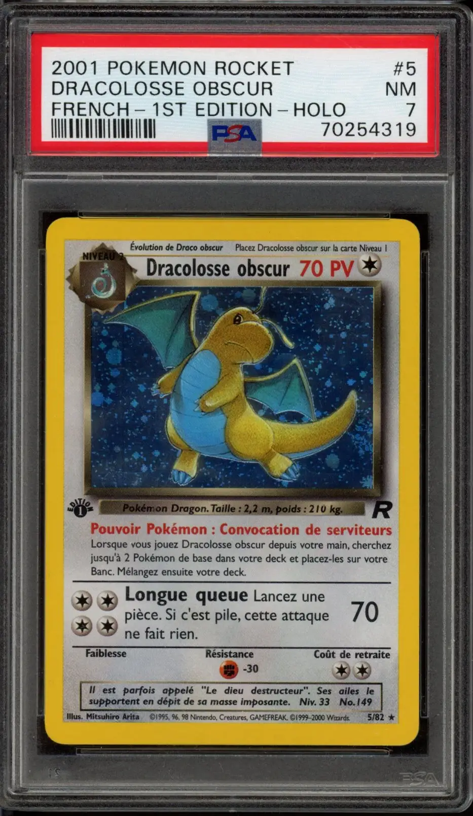 PSA 7 Dracolosse Obscur Holo