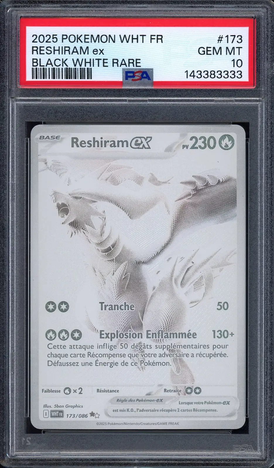 PSA 10 Reshiram Ex