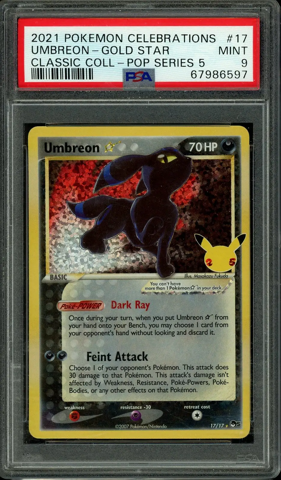 PSA 9 Umbreon Gold Star