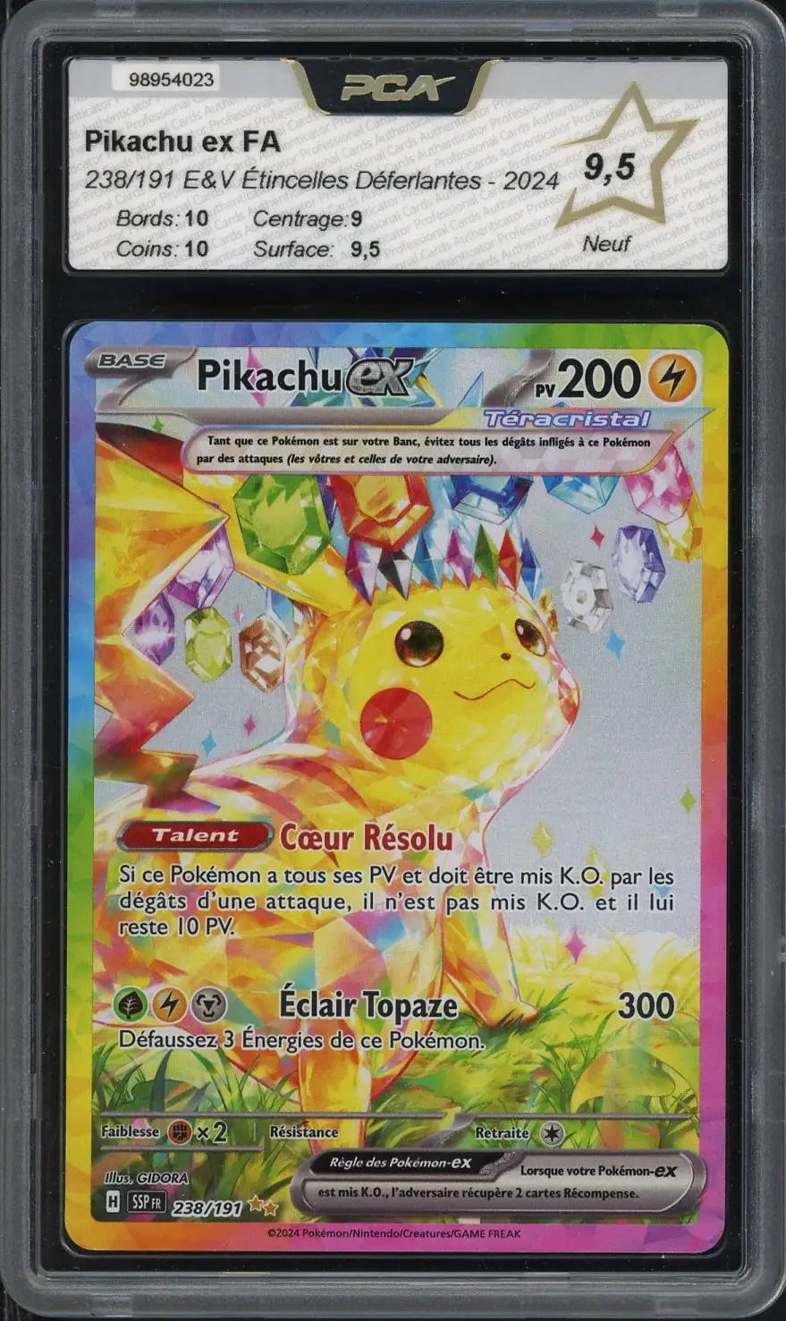PCA 9.5 Pikachu Ex
