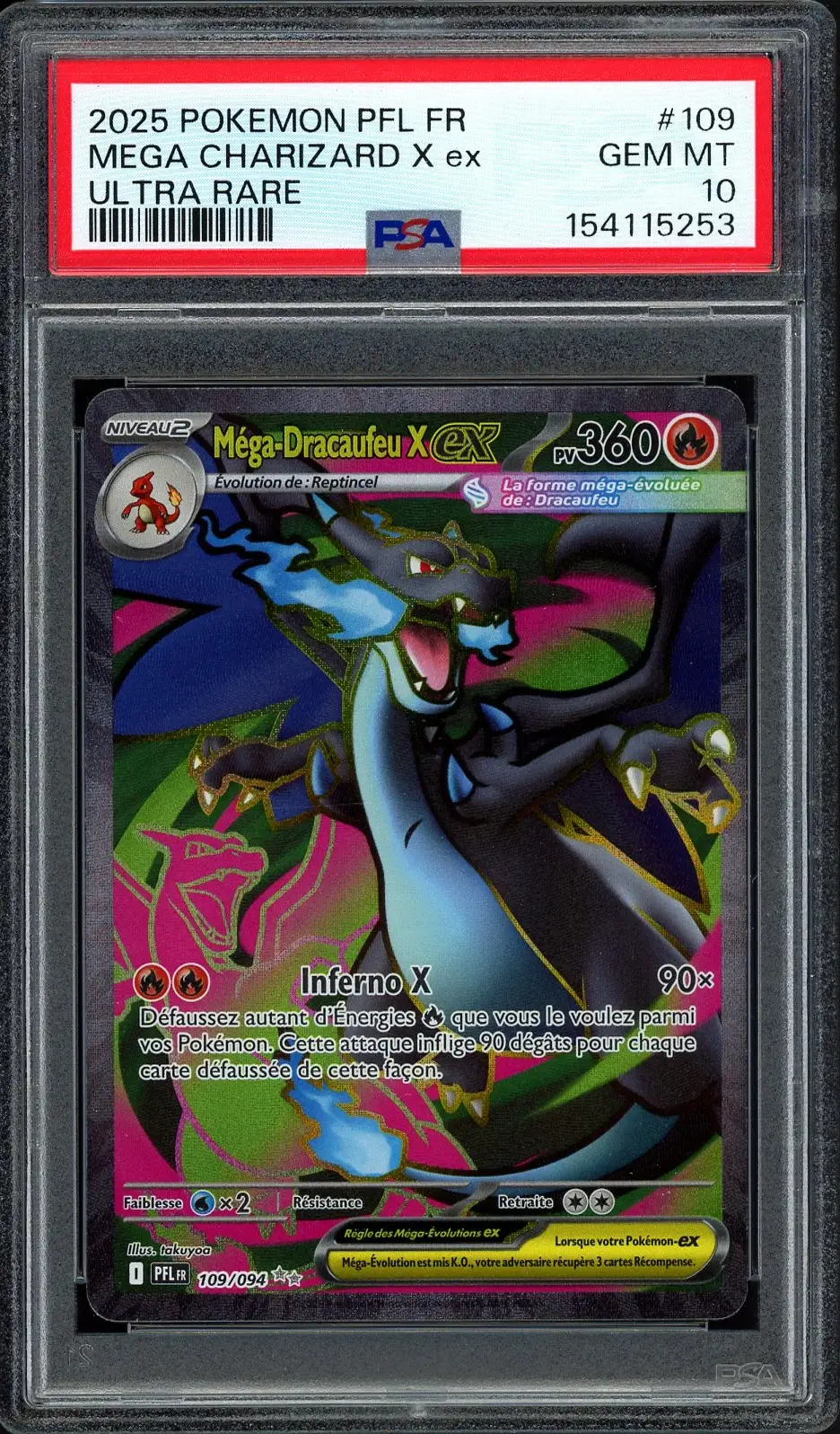 PSA 10 Méga-Dracaufeu X Ex
