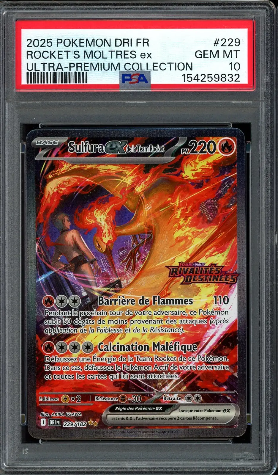 PSA 10 Sulfura Ex de la Team Rocket Stamped