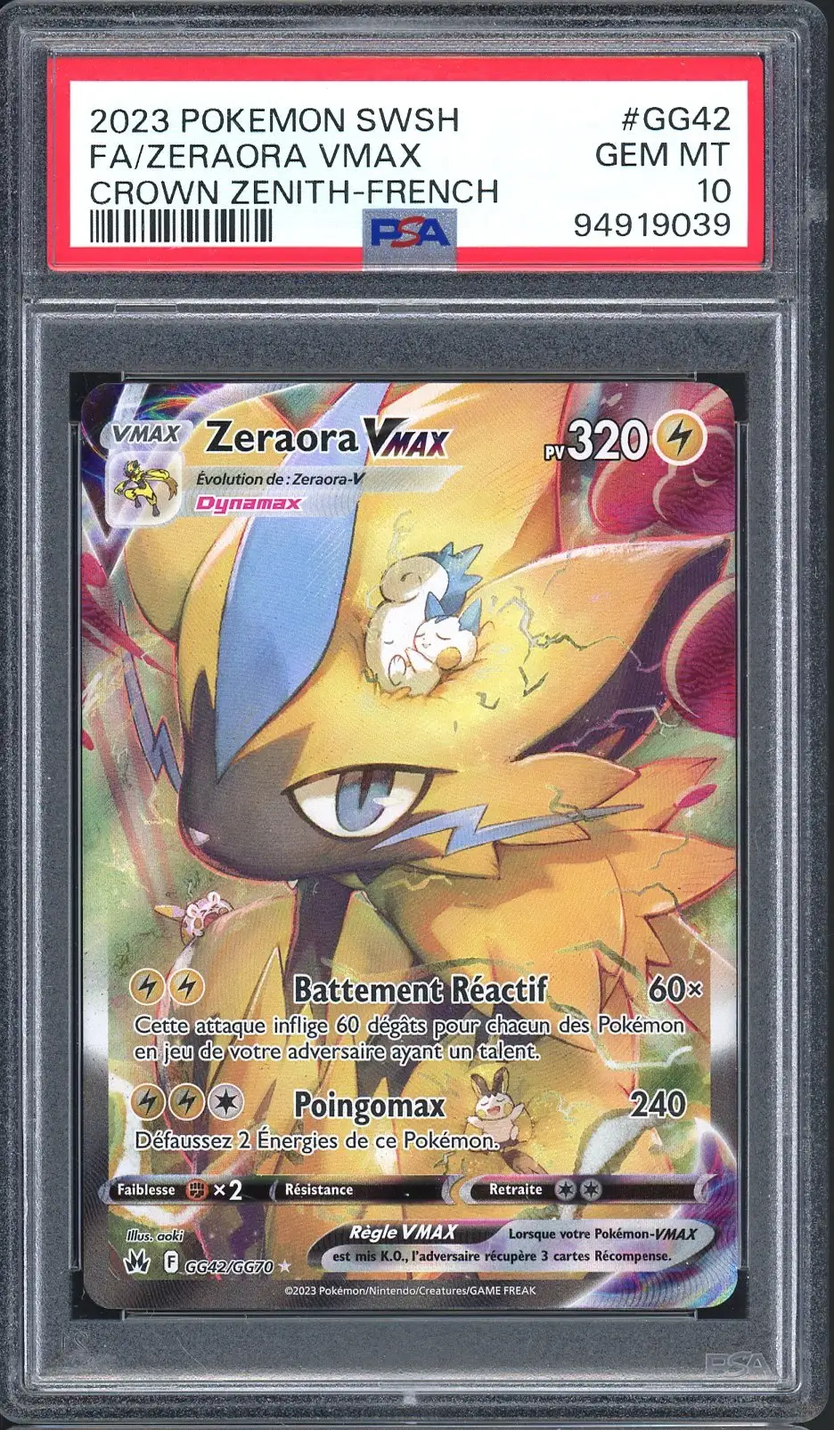 PSA 10 Zeraora VMax