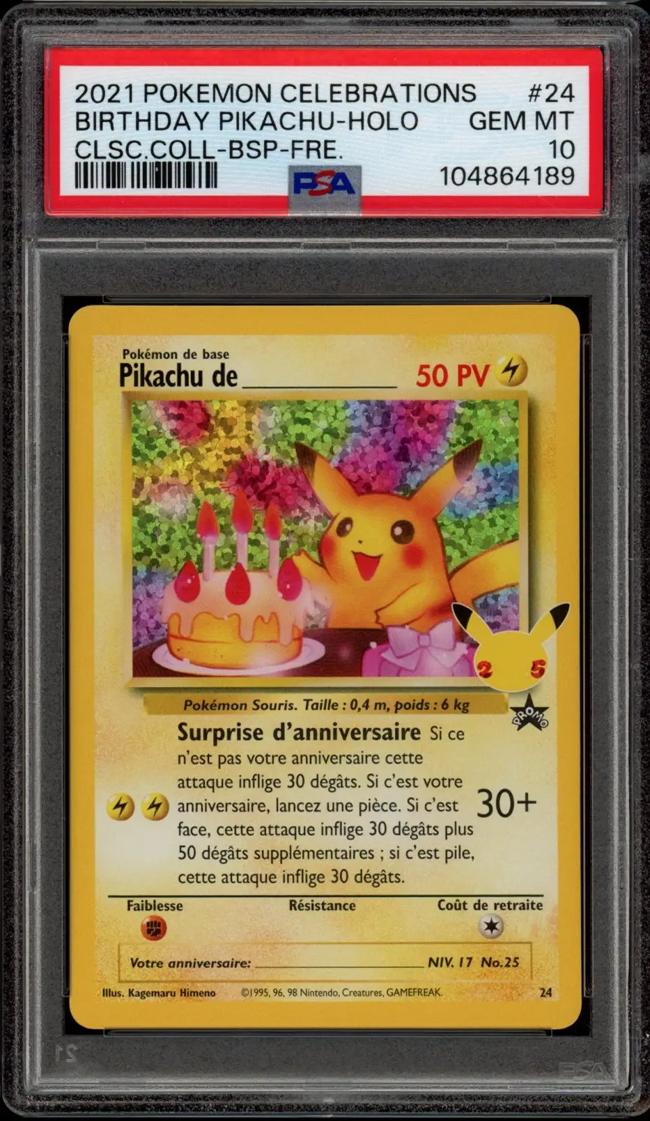 PSA 10 Pikachu de _____ Holo