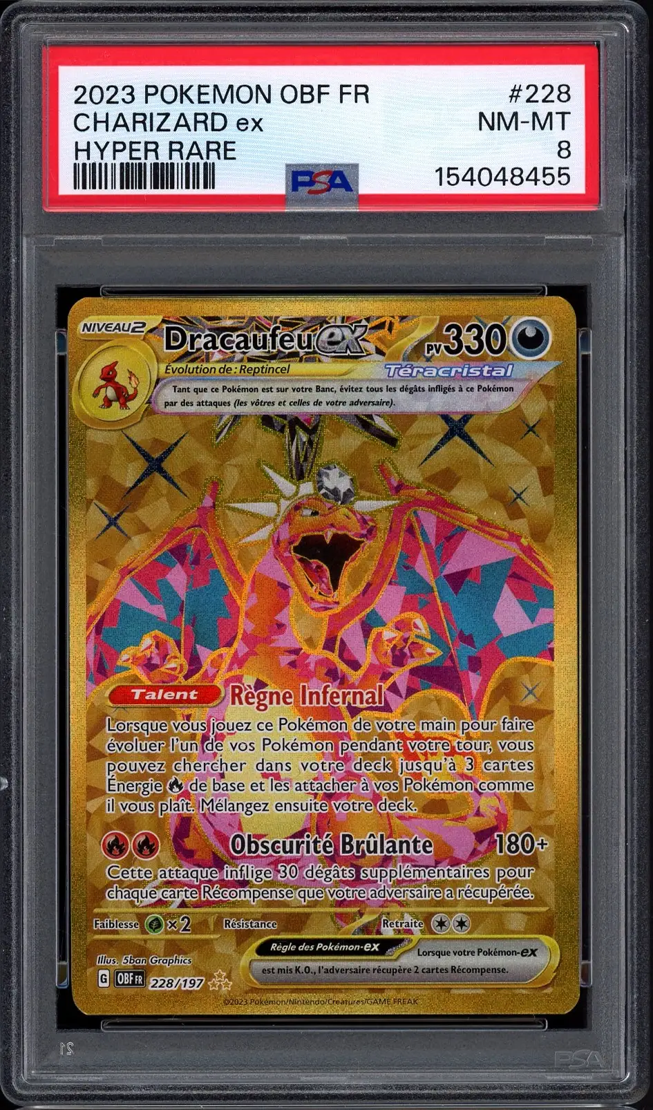 PSA 8 Dracaufeu Ex Gold
