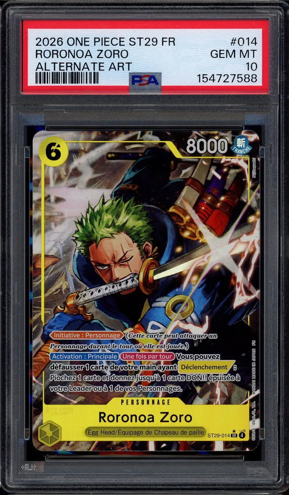 PSA 10 Roronoa Zoro