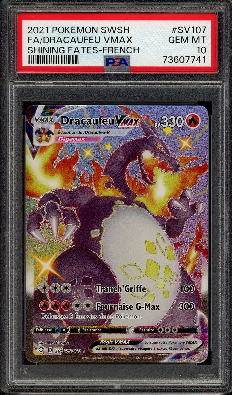 PSA 10 Dracaufeu VMax Shiny