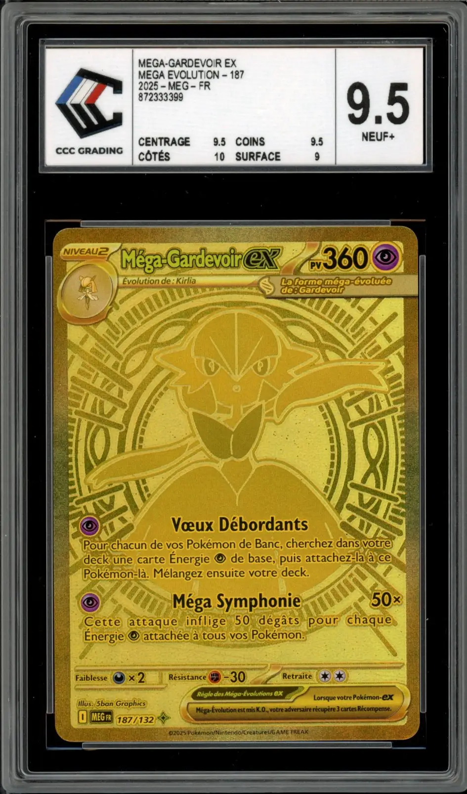 CCC 9.5 Méga-Gardevoir Ex Gold