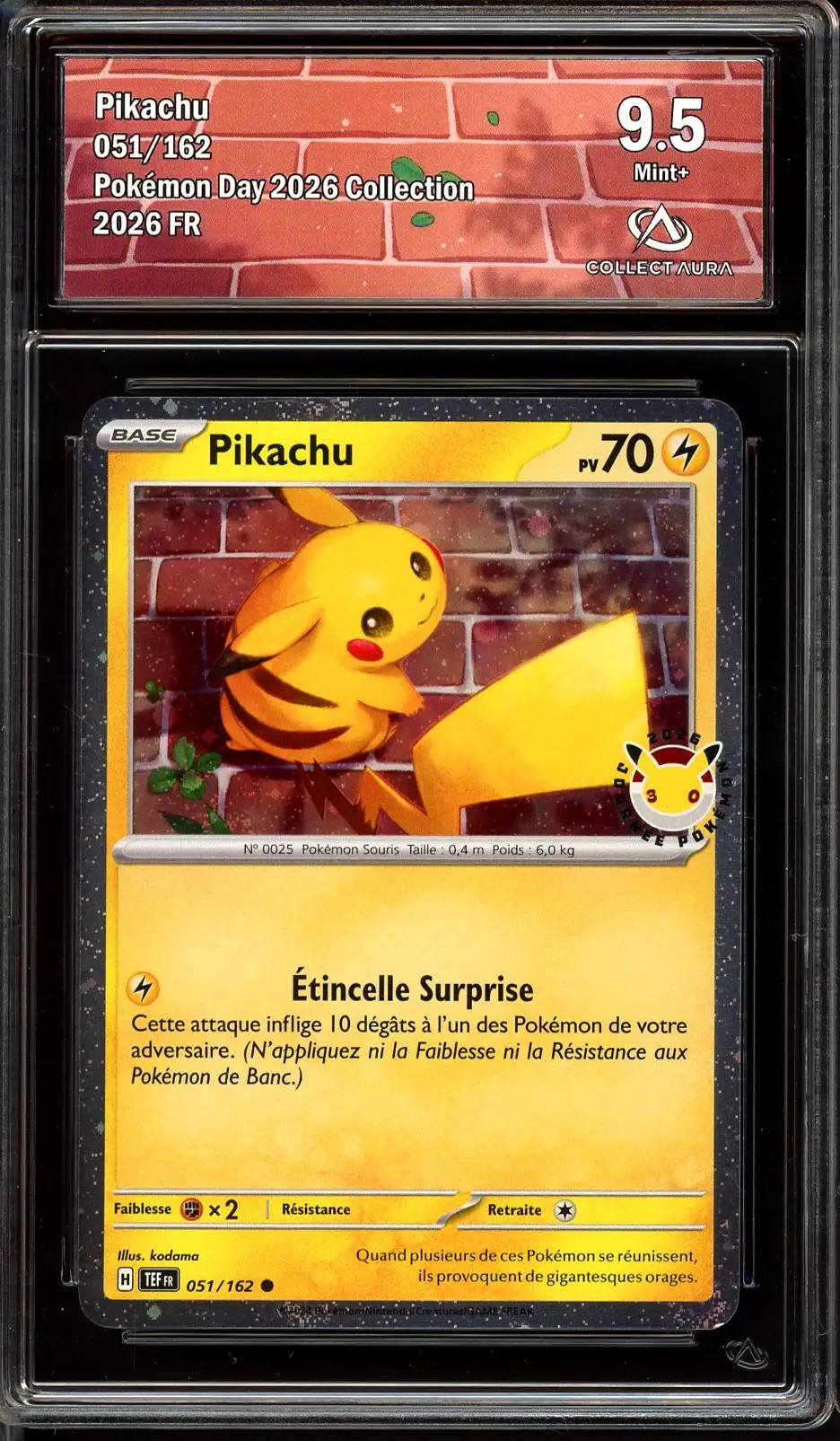 CA 9.5 Pikachu Holo Pokémon Day 2026 Stamp