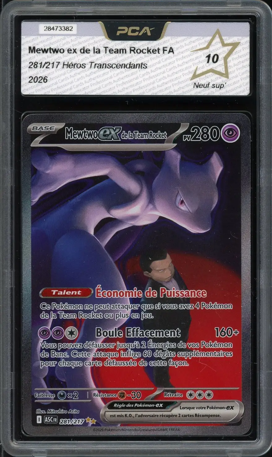 PCA 10 Mewtwo Ex de la Team Rocket