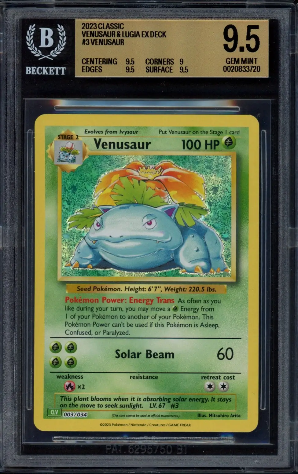 BGS 9.5 Venusaur Holo