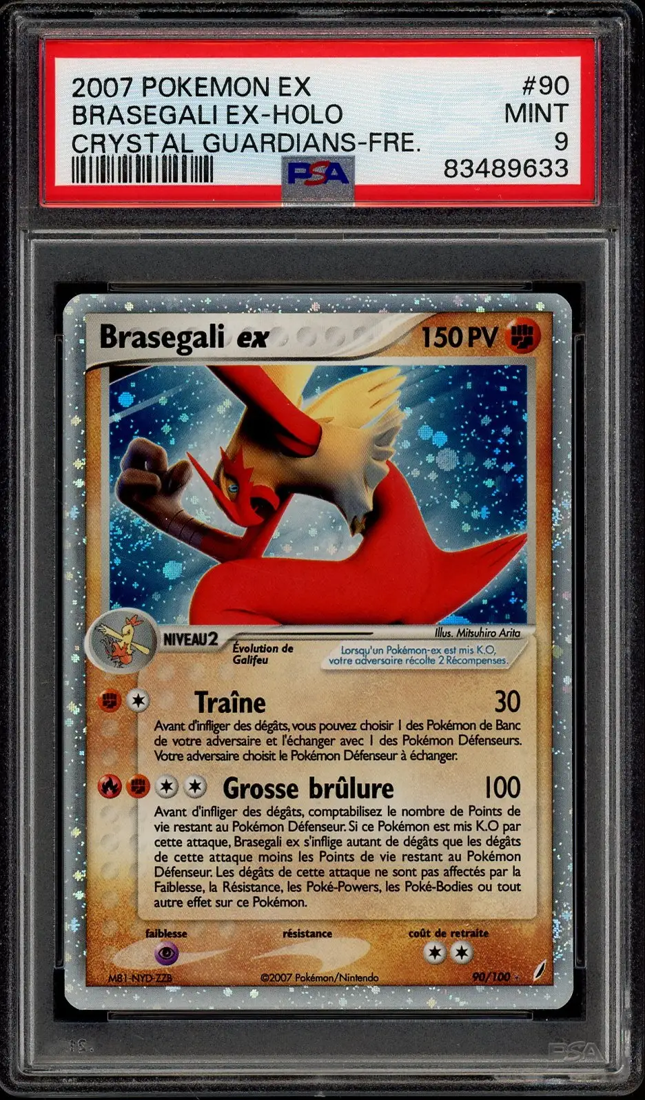 PSA 9 Braségali Ex Holo