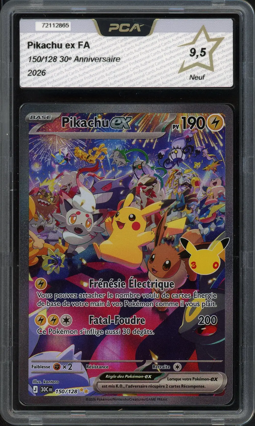 PCA 9.5 Pikachu Ex