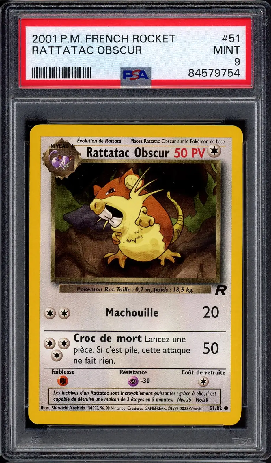 PSA 9 Rattatac Obscur
