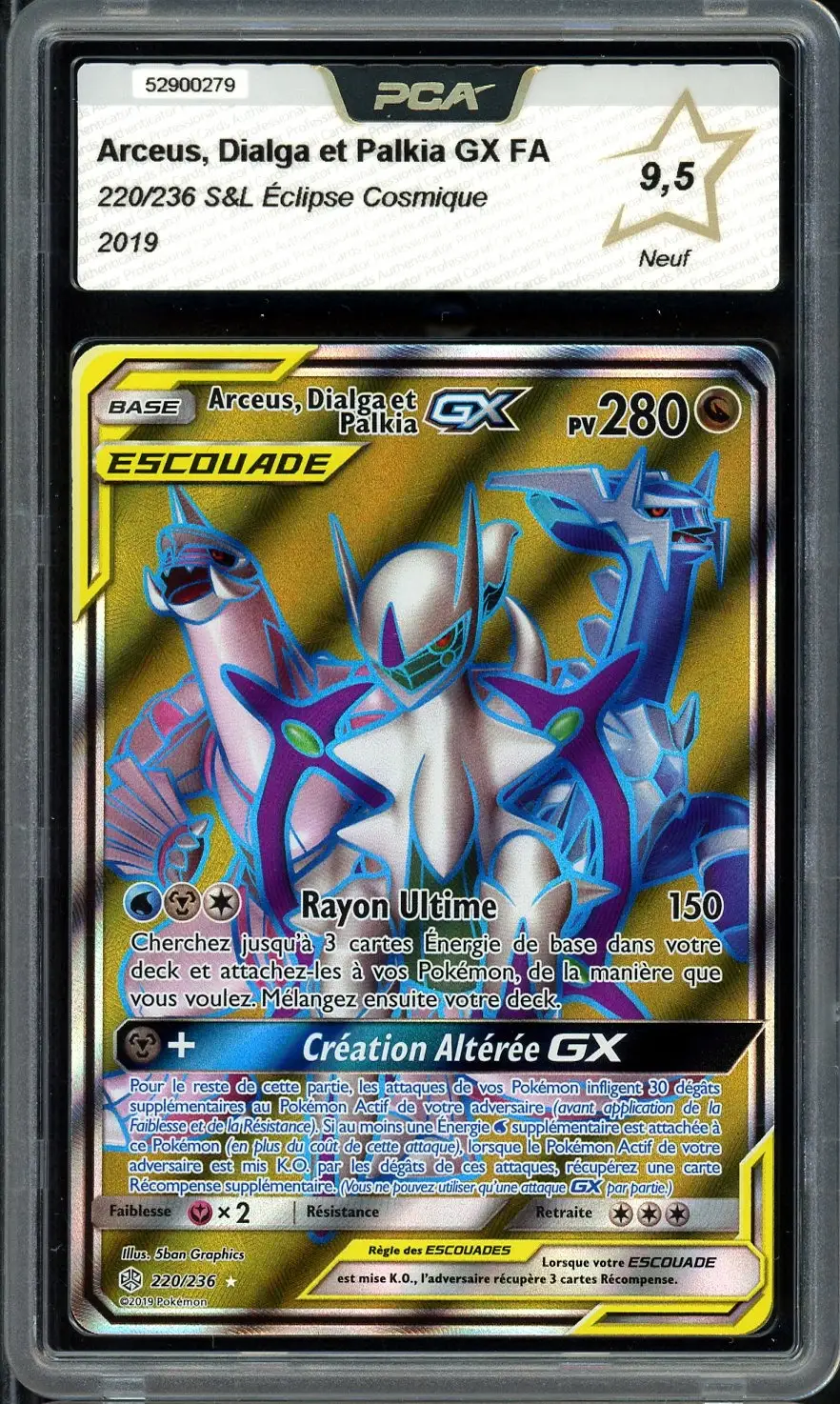 PCA 9.5 Arceus, Dialga et Palkia Gx Gold