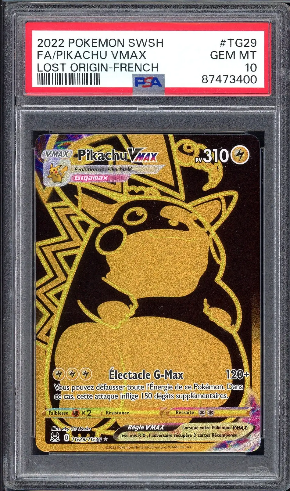PSA 9 Pikachu VMax Gold