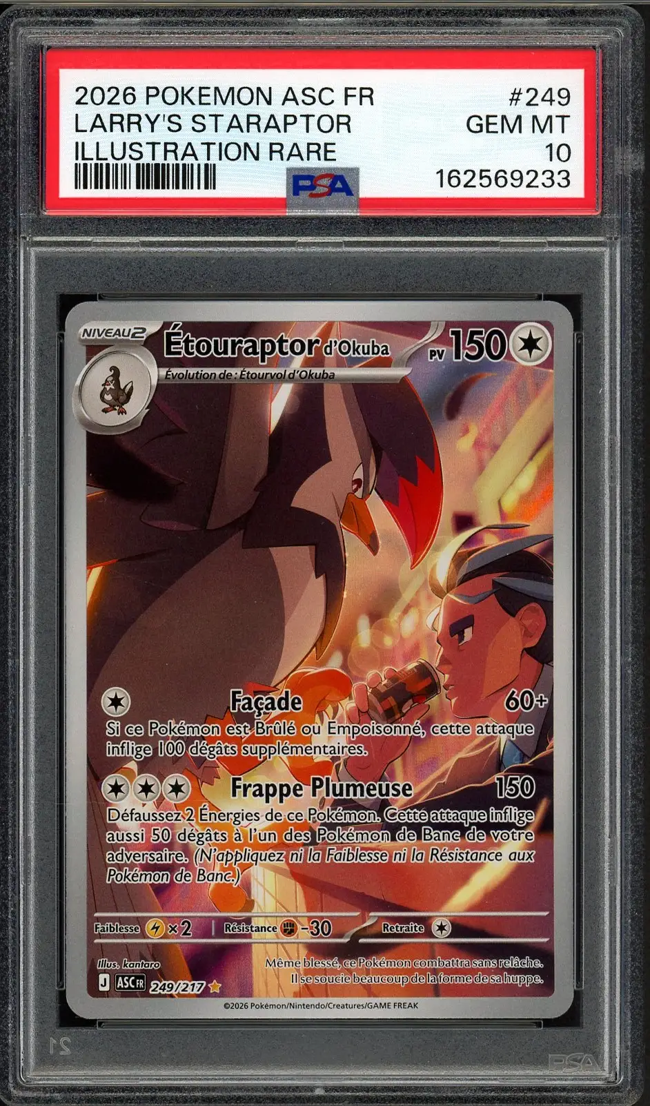 PSA 10 Étouraptor d'Okuba