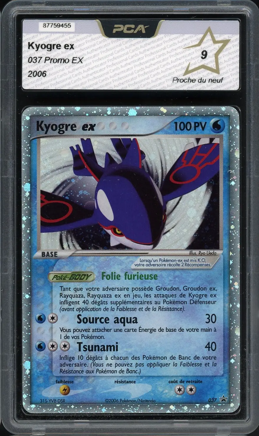 PSA 8 Kyogre Gold Star
