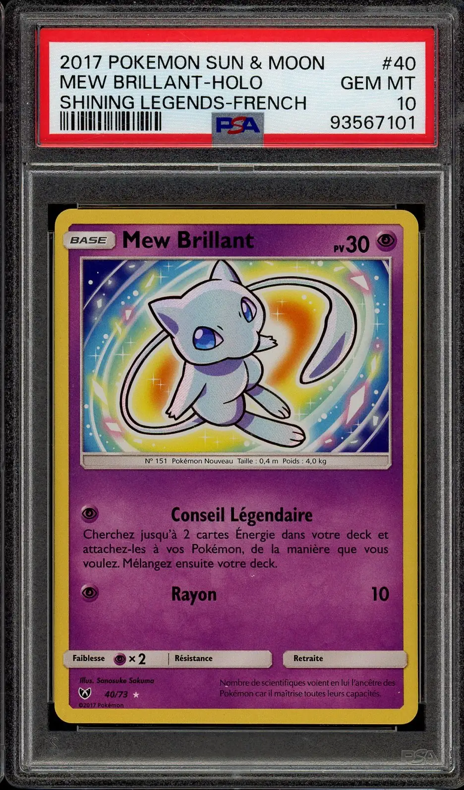 PSA 10 Mew Brillant