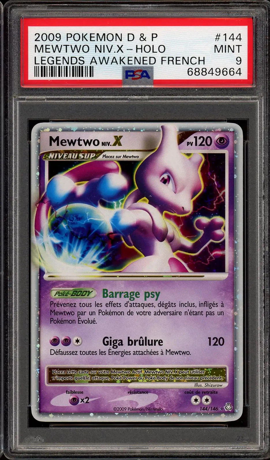 PSA 9 Mewtwo Niv. X