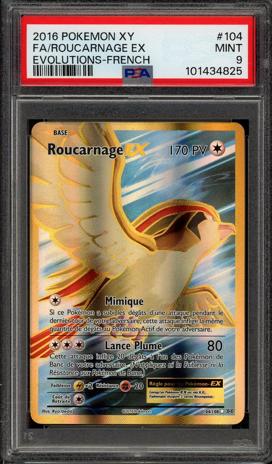 PSA 9 Roucarnage Ex Gold