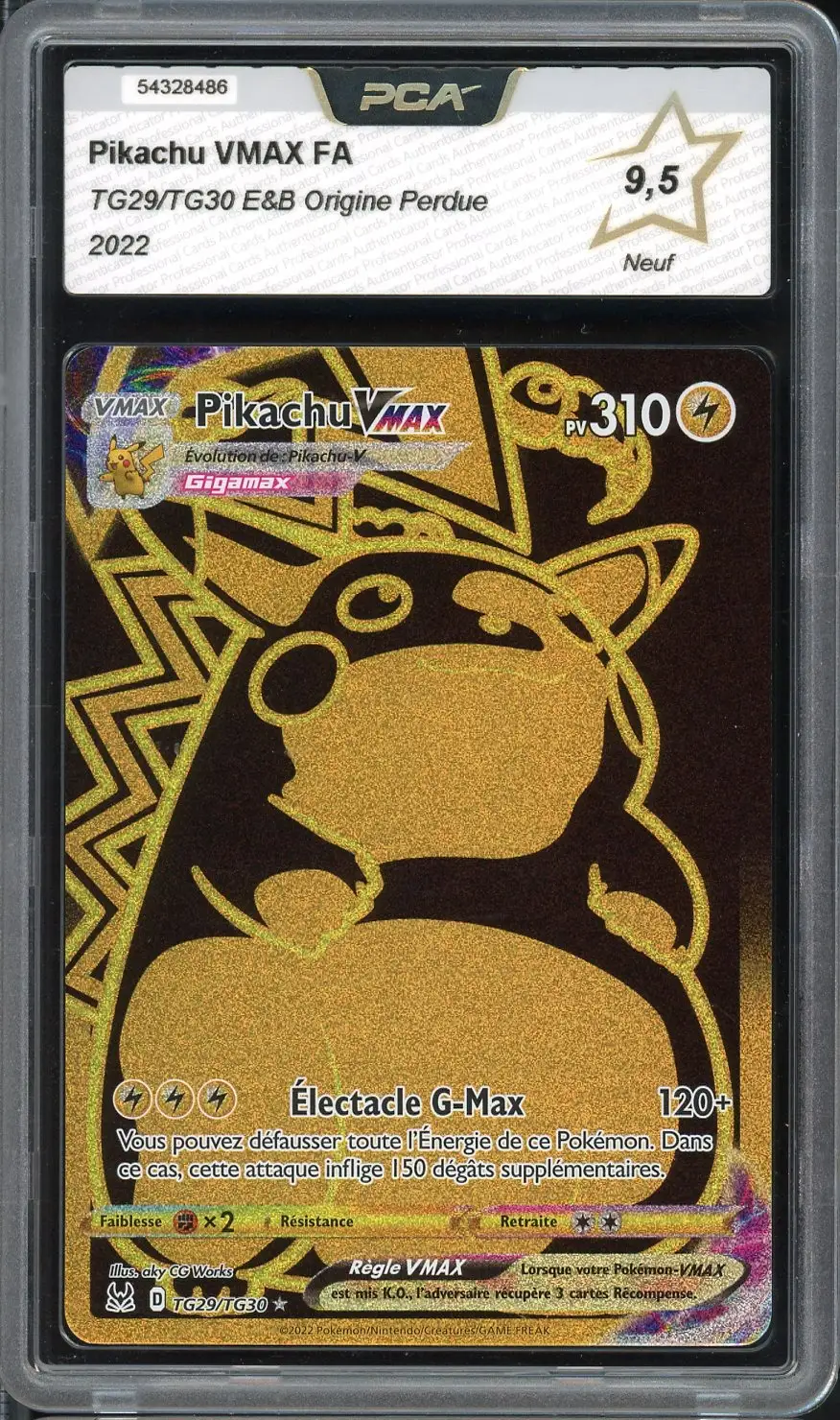 PCA 9.5 Pikachu VMax Gold