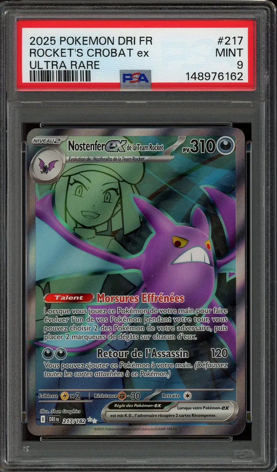 PSA 9 Nostenfer Ex de la Team Rocket