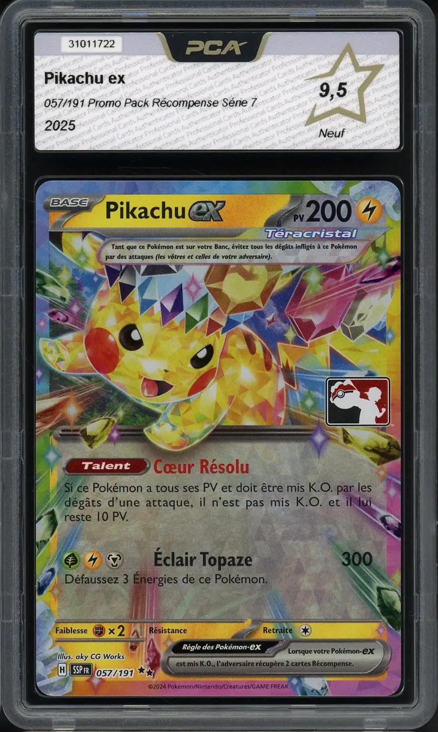 PCA 9.5 Pikachu Ex Stamp