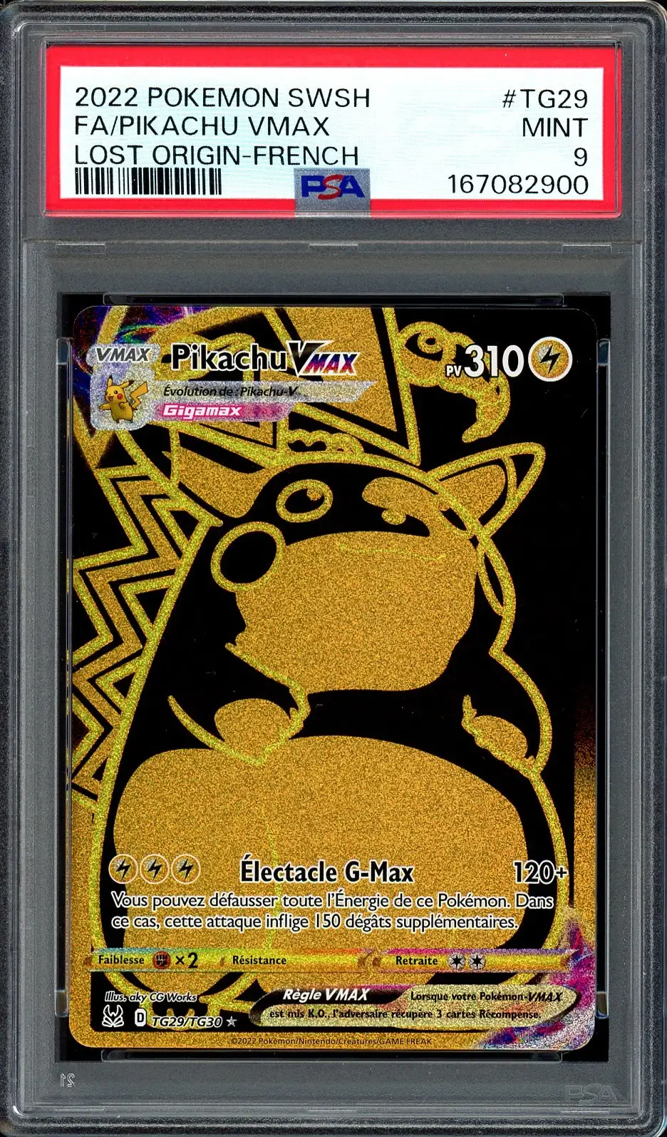 PSA 9 Pikachu VMax Gold
