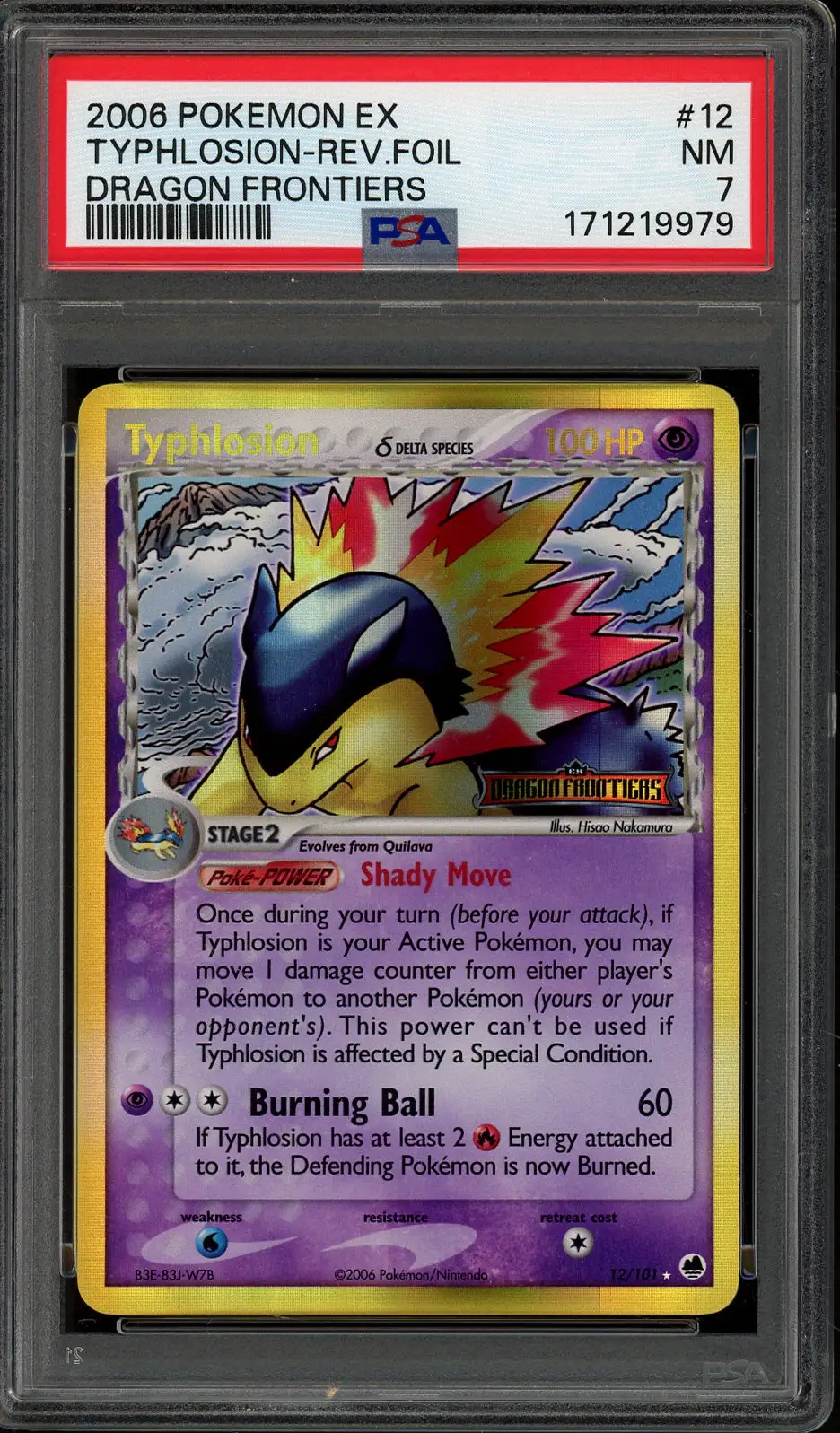 PSA 7 Typhlosion Holo Reverse