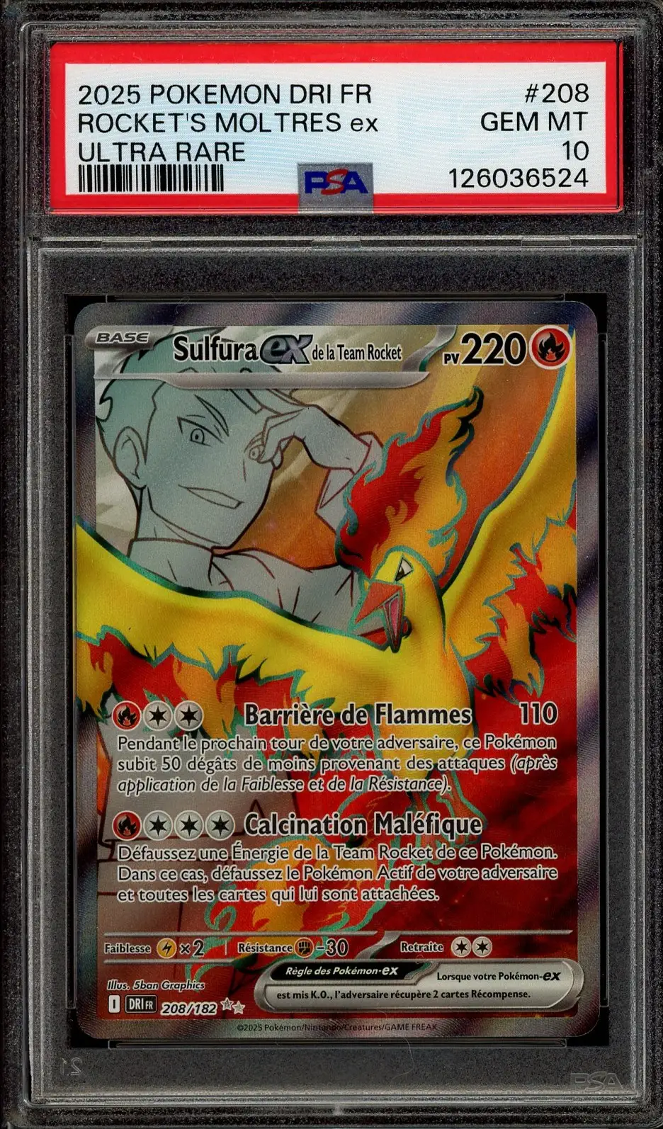 PSA 10 Sulfura Ex de la Team Rocket