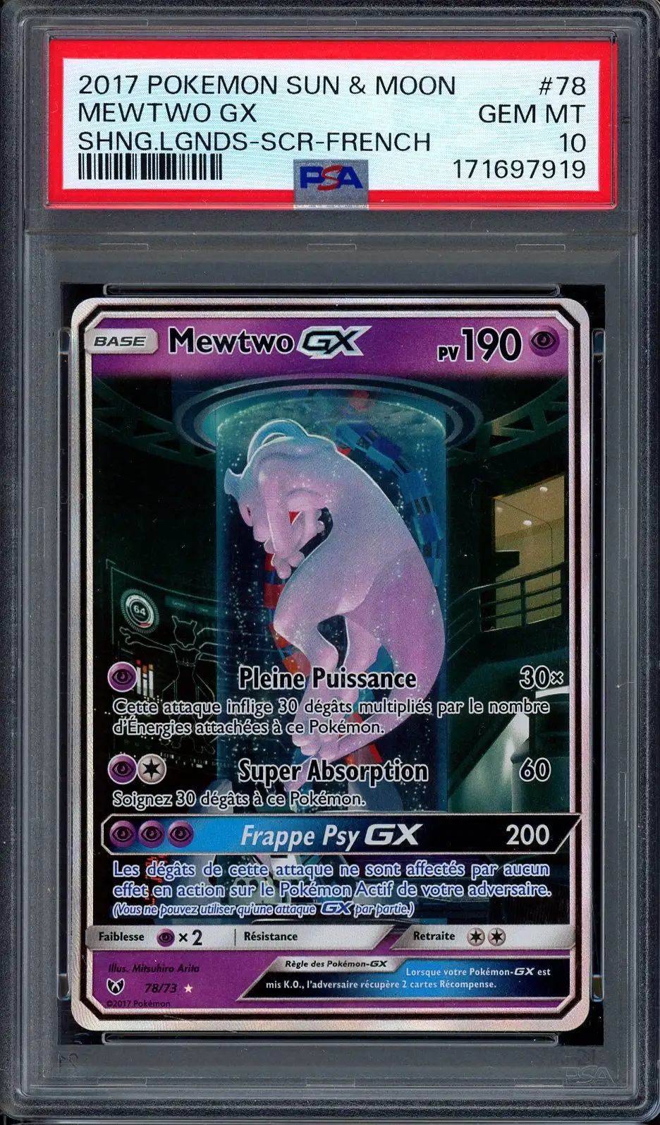 PSA 10 Mewtwo Gx