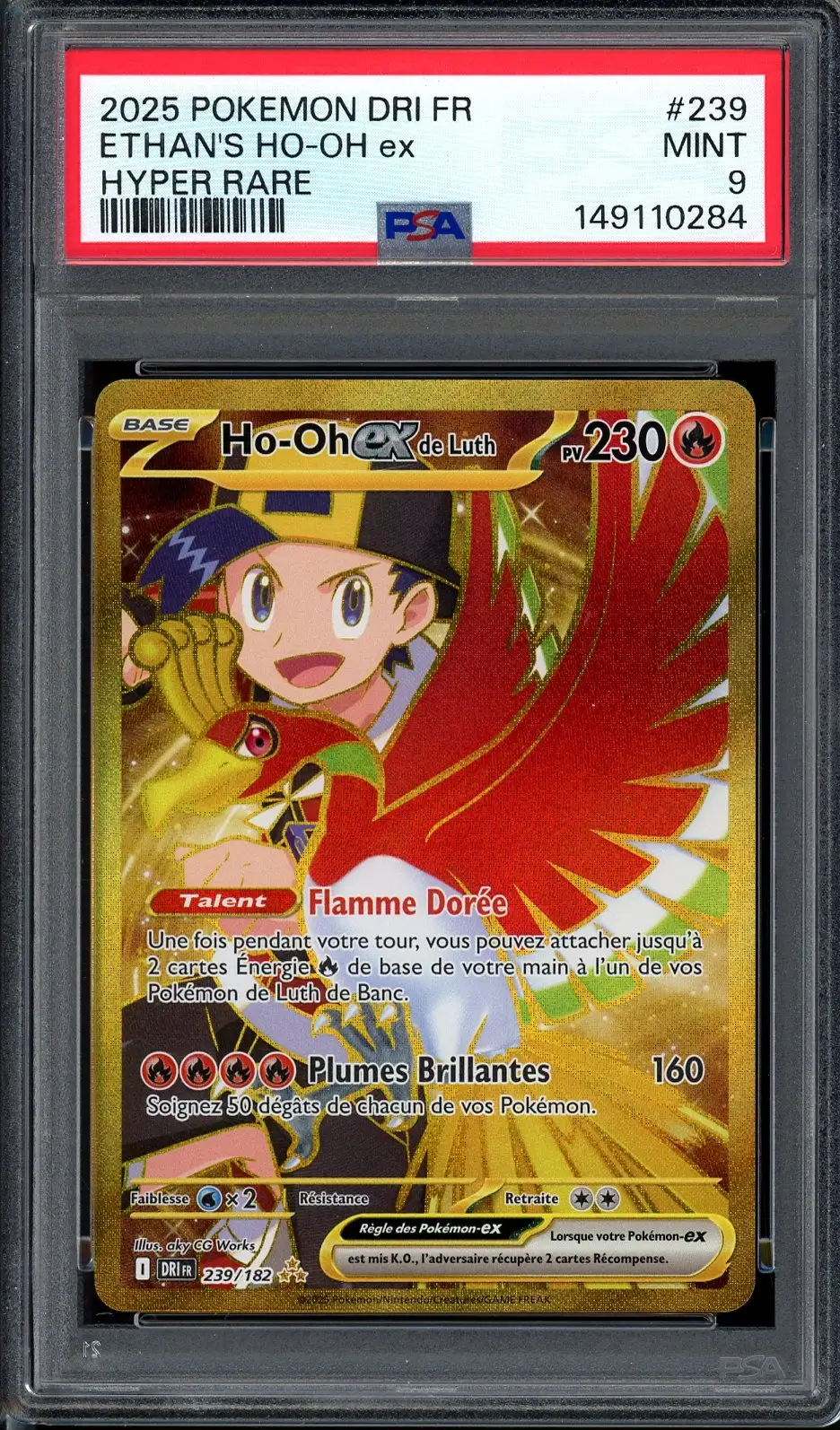 PSA 9 Ho-Oh Ex de Luth Gold