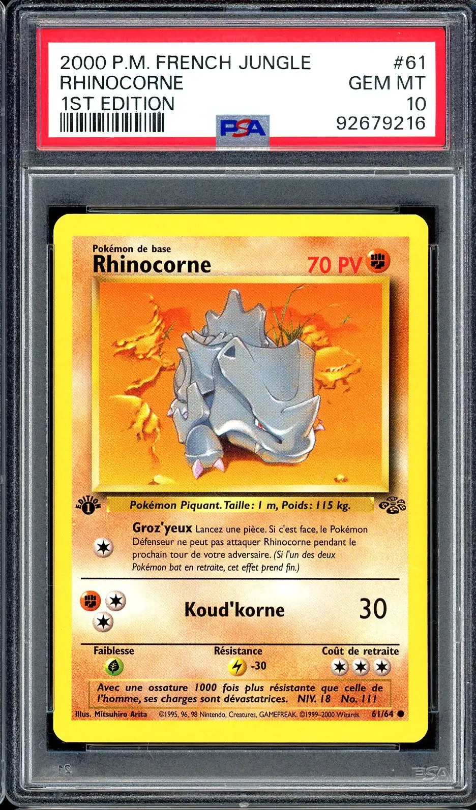 PSA 10 Rhinocorne