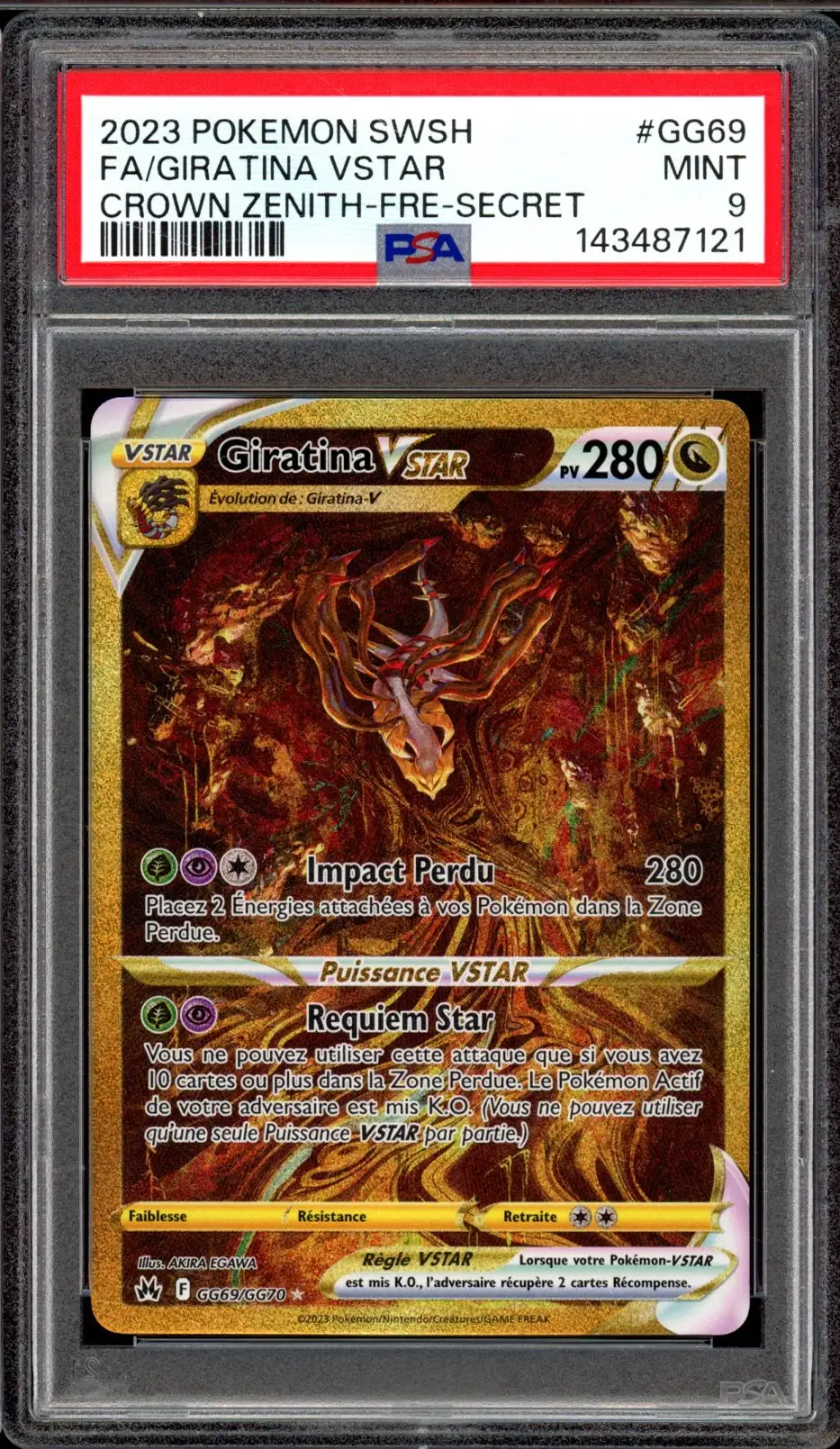 PSA 9 Giratina VStar Gold