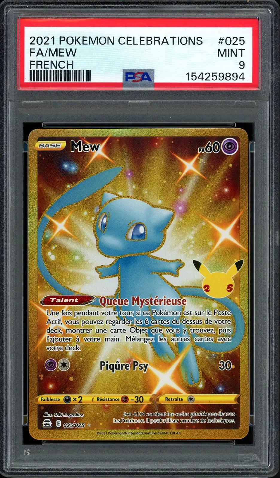 PSA 9 Mew Gold Shiny