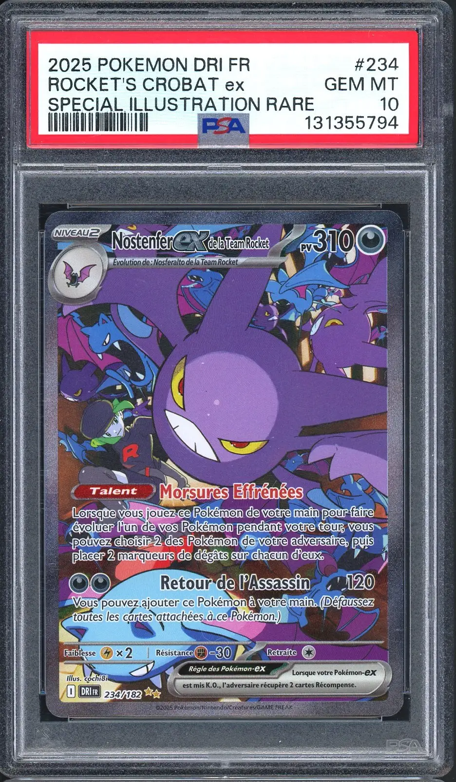 PSA 10 Nostenfer Ex de la Team Rocket