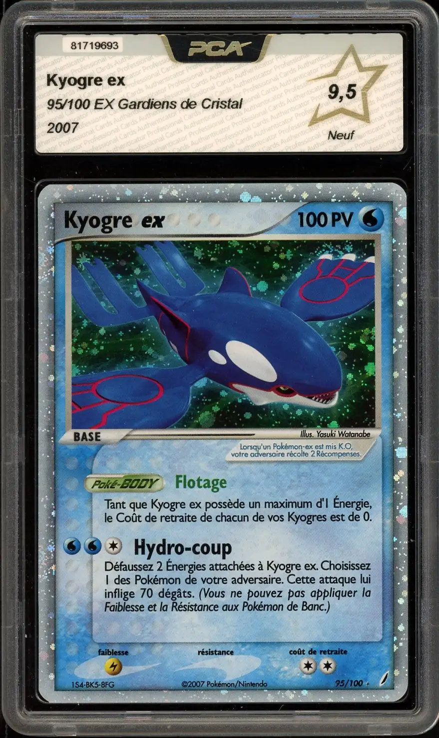 PSA 8 Kyogre Gold Star