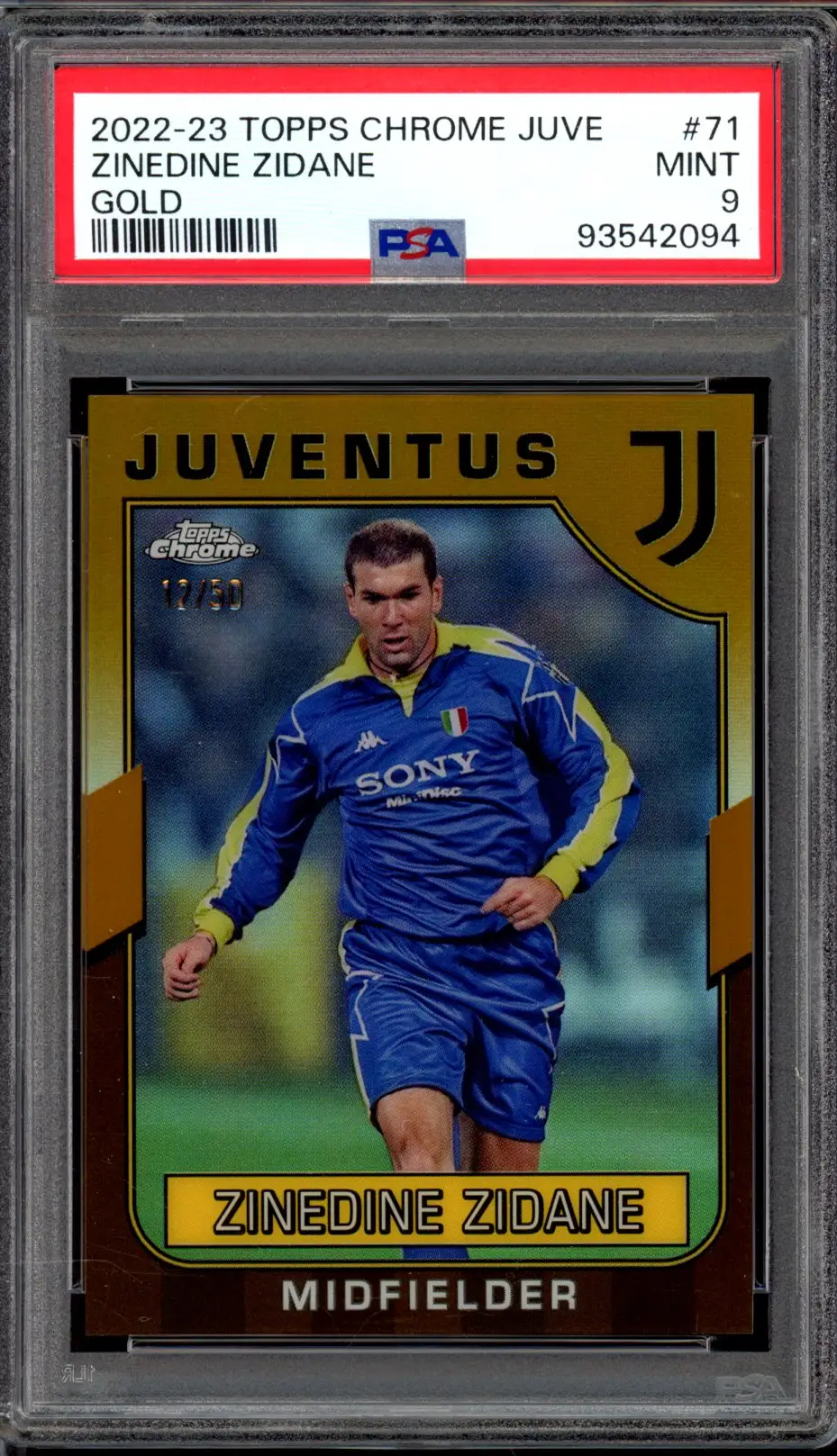 PSA 9 Zinedine Zidane Gold