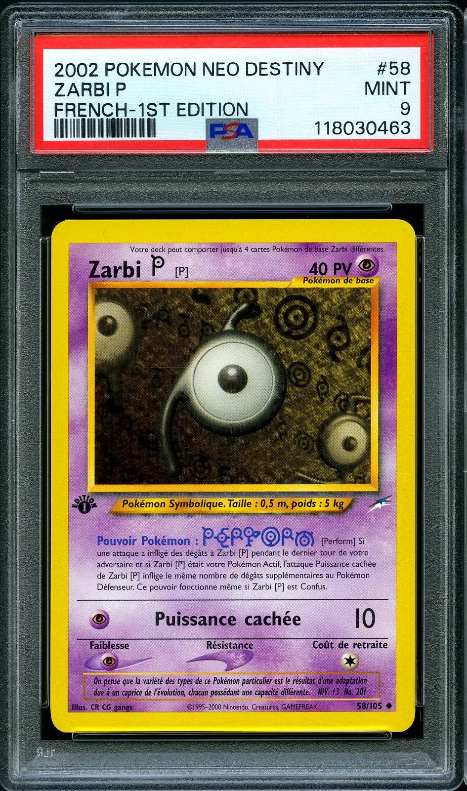 PSA 9 Zarbi P