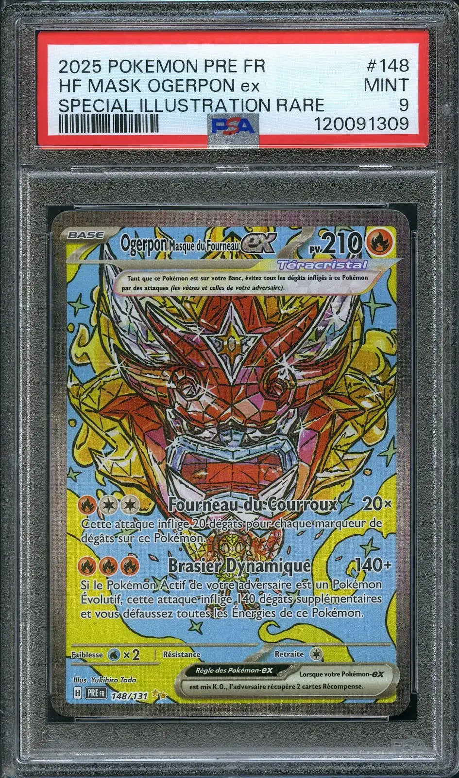 PSA 9 Ogerpon Masque du Fourneau Ex