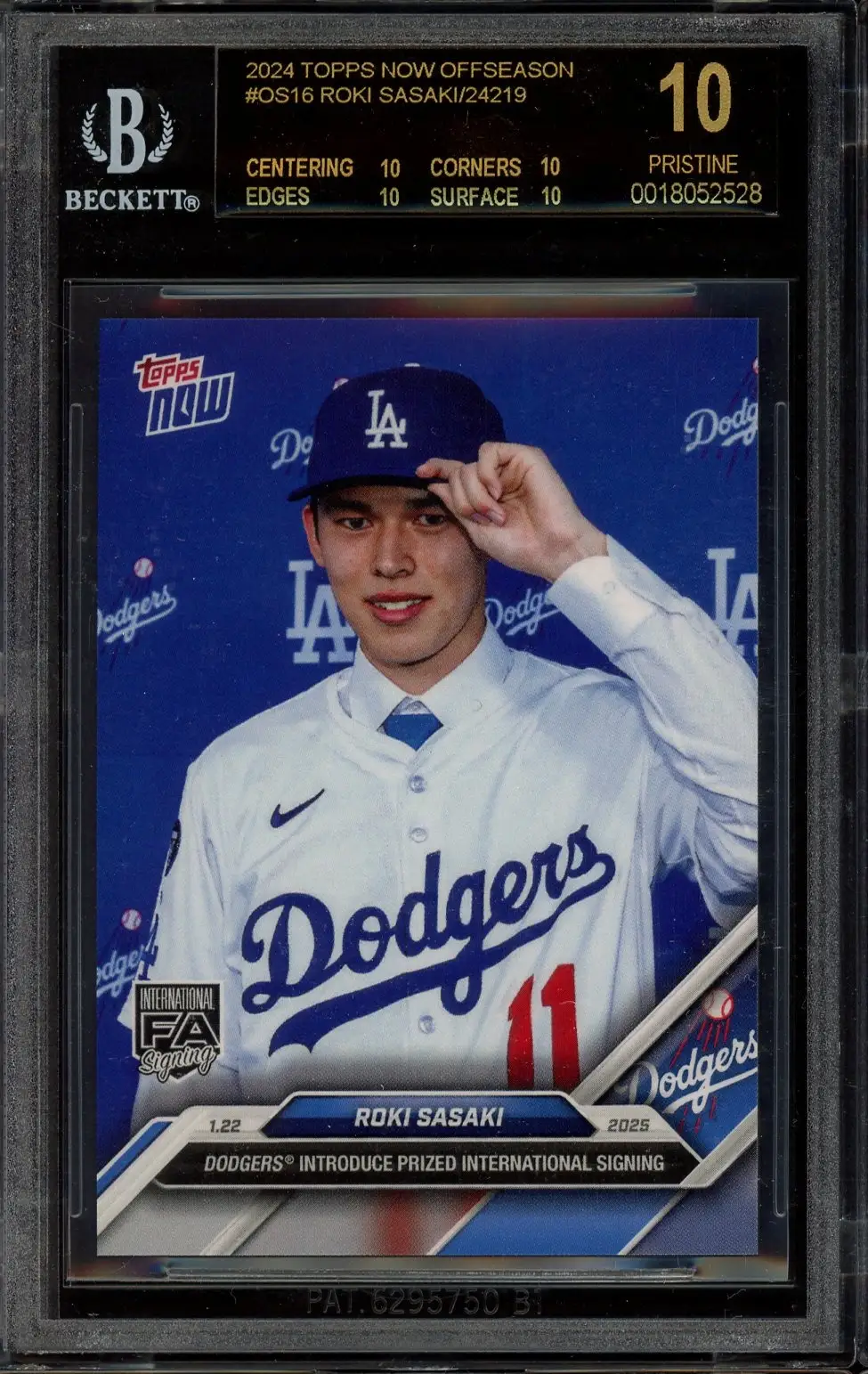 BGS 10 Roki Sasaki stamp