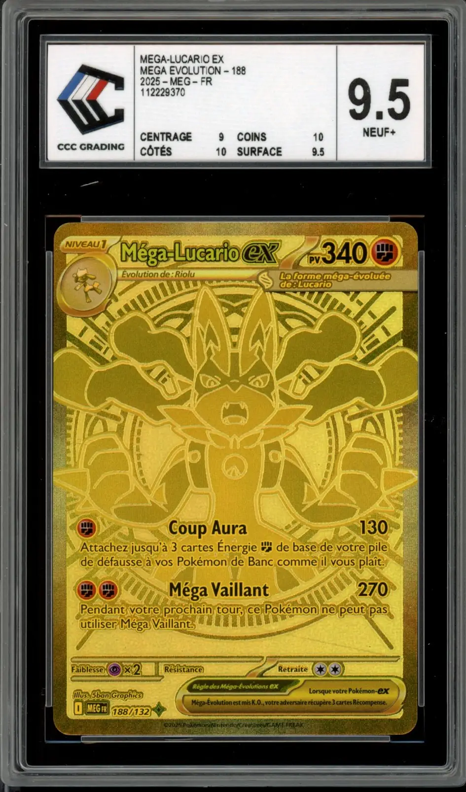 CCC 9.5 Méga-Lucario Ex Gold