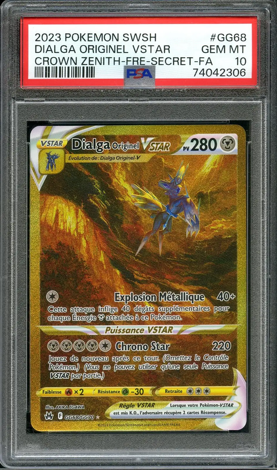 PSA 10 Dialga Originel VStar Gold