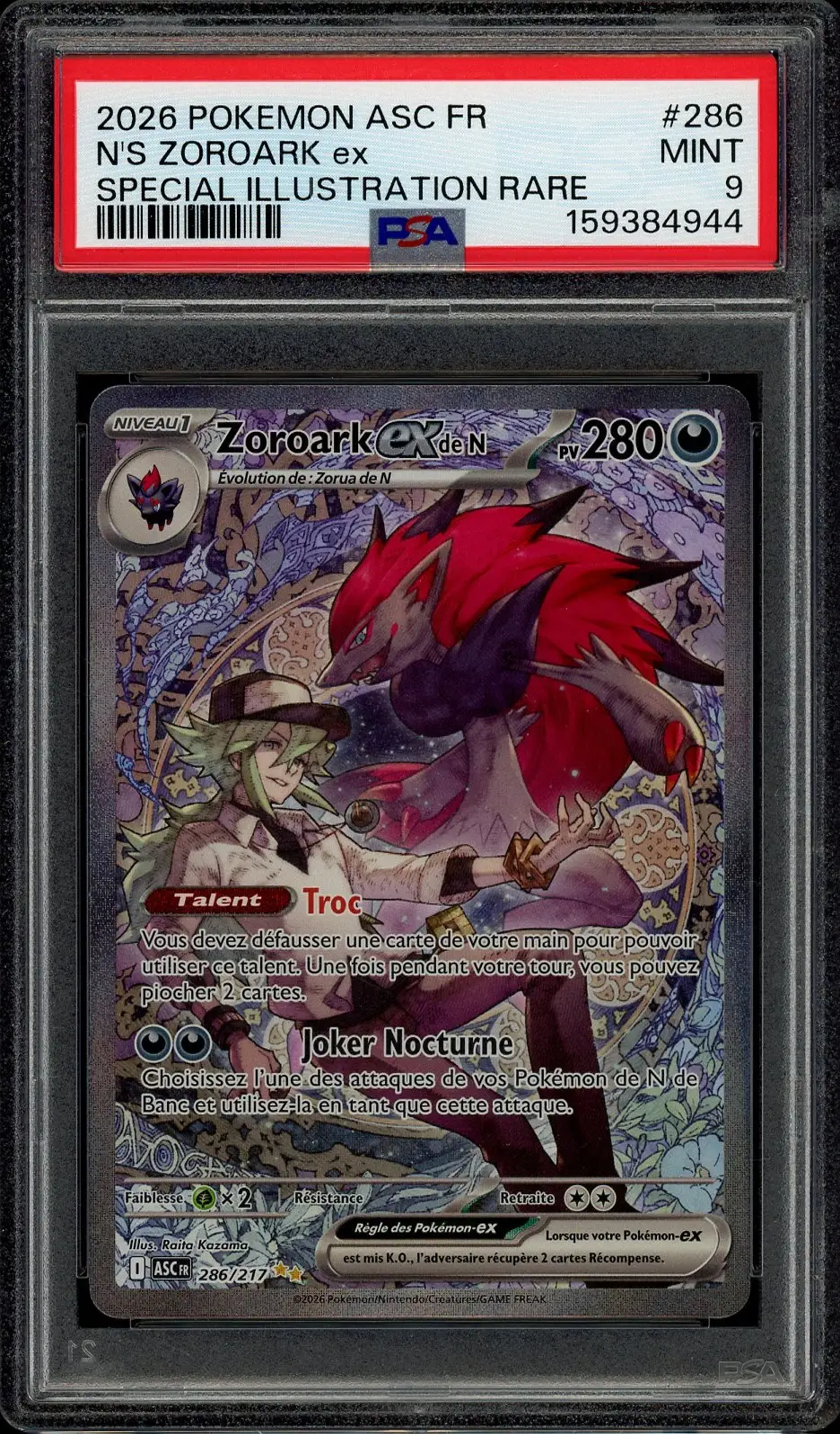 PSA 9 Zoroark Ex de N