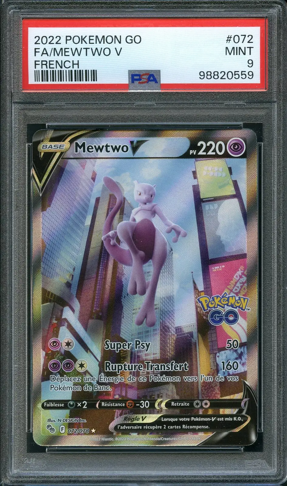 PSA 9 Mewtwo V