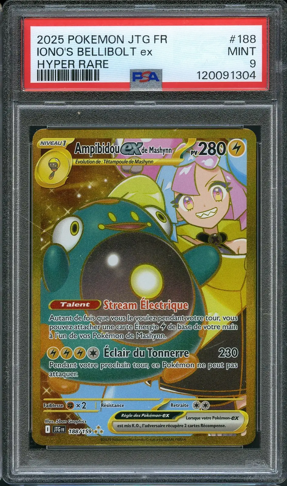 PSA 9 Ampibidou Ex de Mashynn Gold